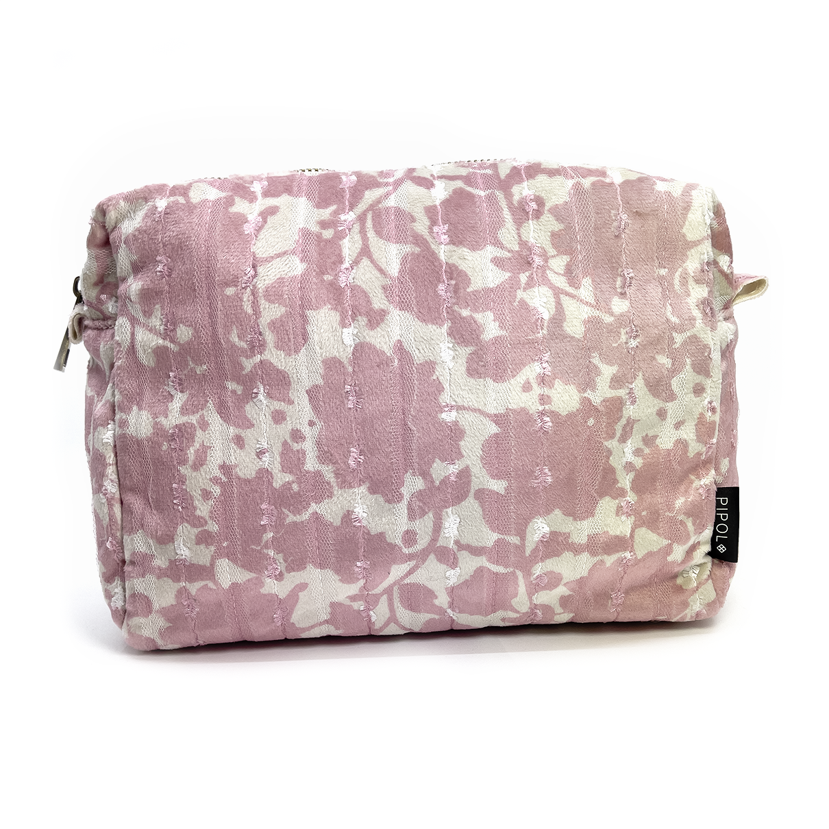 PIPOL Flores Medium Cosmetic Pink – Blommig necessär i sammet