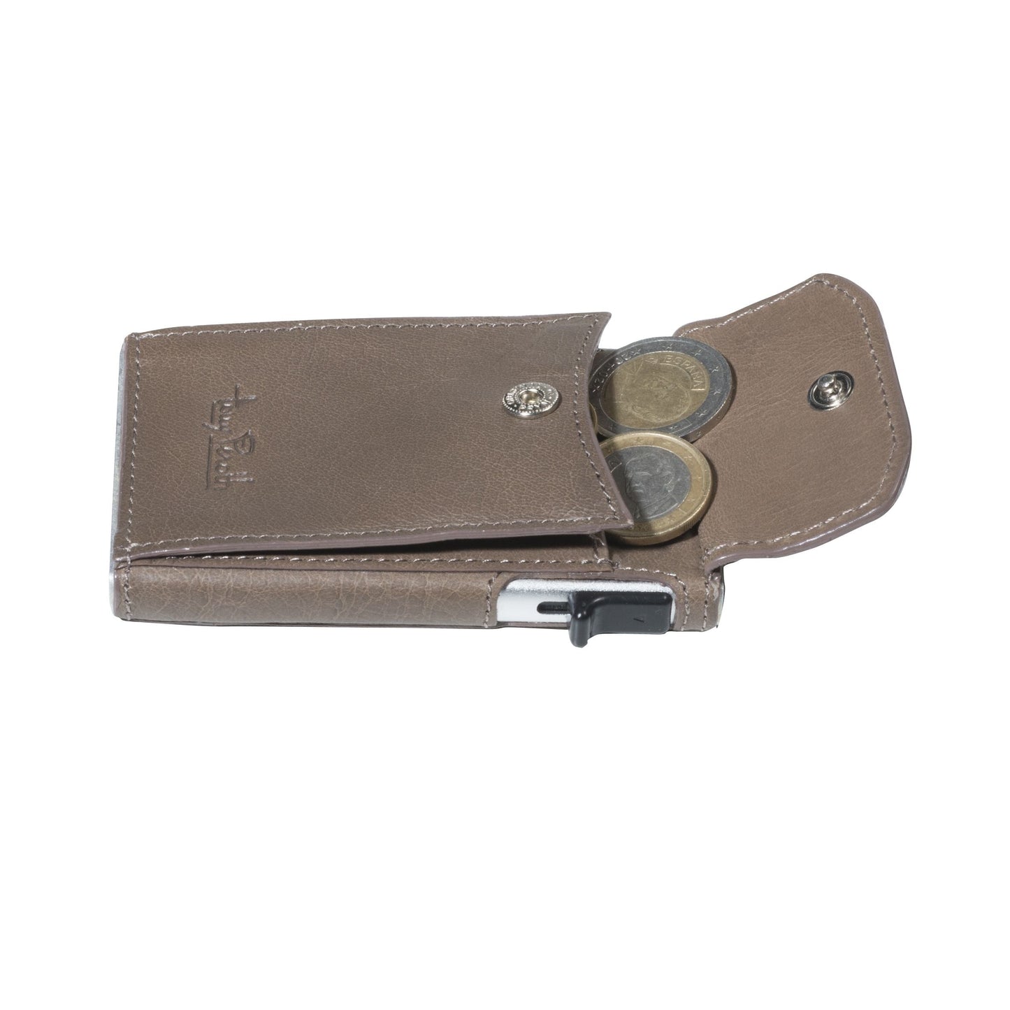 Tony Perotti Vegetale Slim Korthållare med Myntficka 9,7 cm Taupe