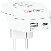 SKROSS - Reseadapter Världen till Europa USB-A/USB-C 20W Jordad