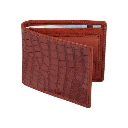 Tony Perotti Croco Leather Billfold Plånbok 12 cm Cognac