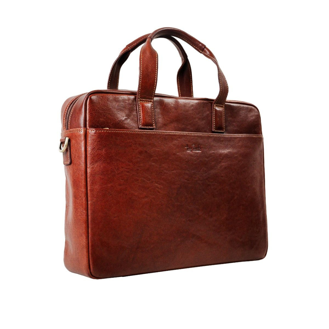Tony Perotti Vegetale Leather Datorväska 14" Mörkbrun