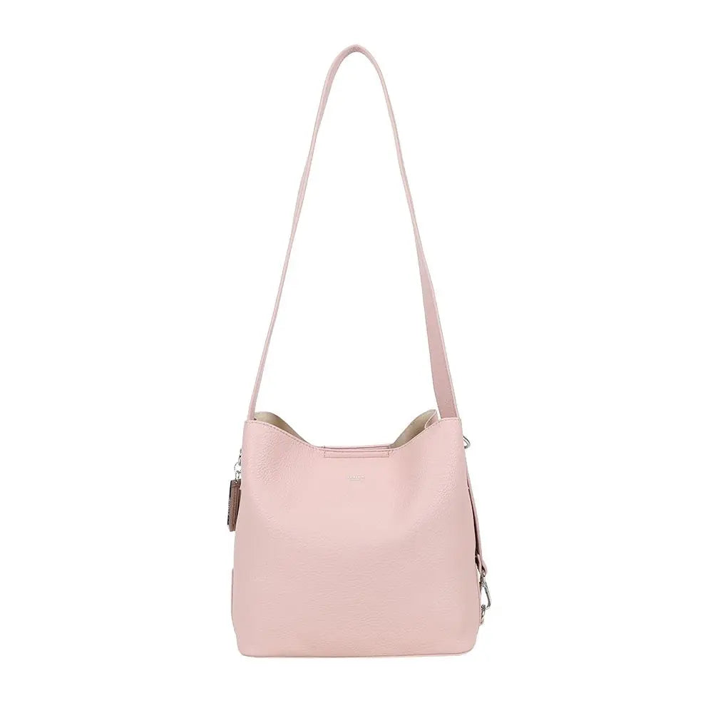 Ulrika Design Bar Zipper - Ljusrosa Axelväska 38cm