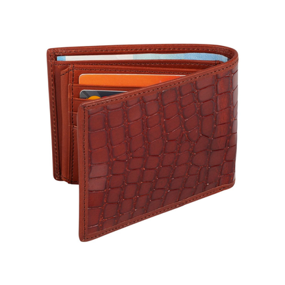 Tony Perotti Croco Leather Billfold Plånbok 12 cm Cognac