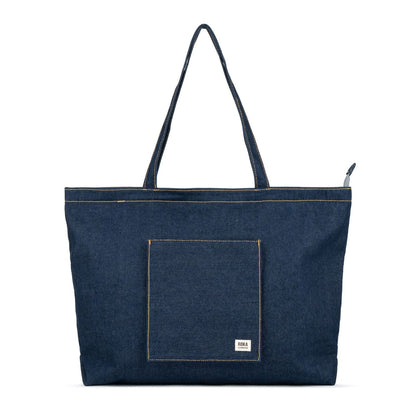 Roka London Portobello N Axelväska 48cm – Dark Wash Denim