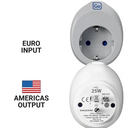 Go Travel EU/USA USB-C Reseadapter