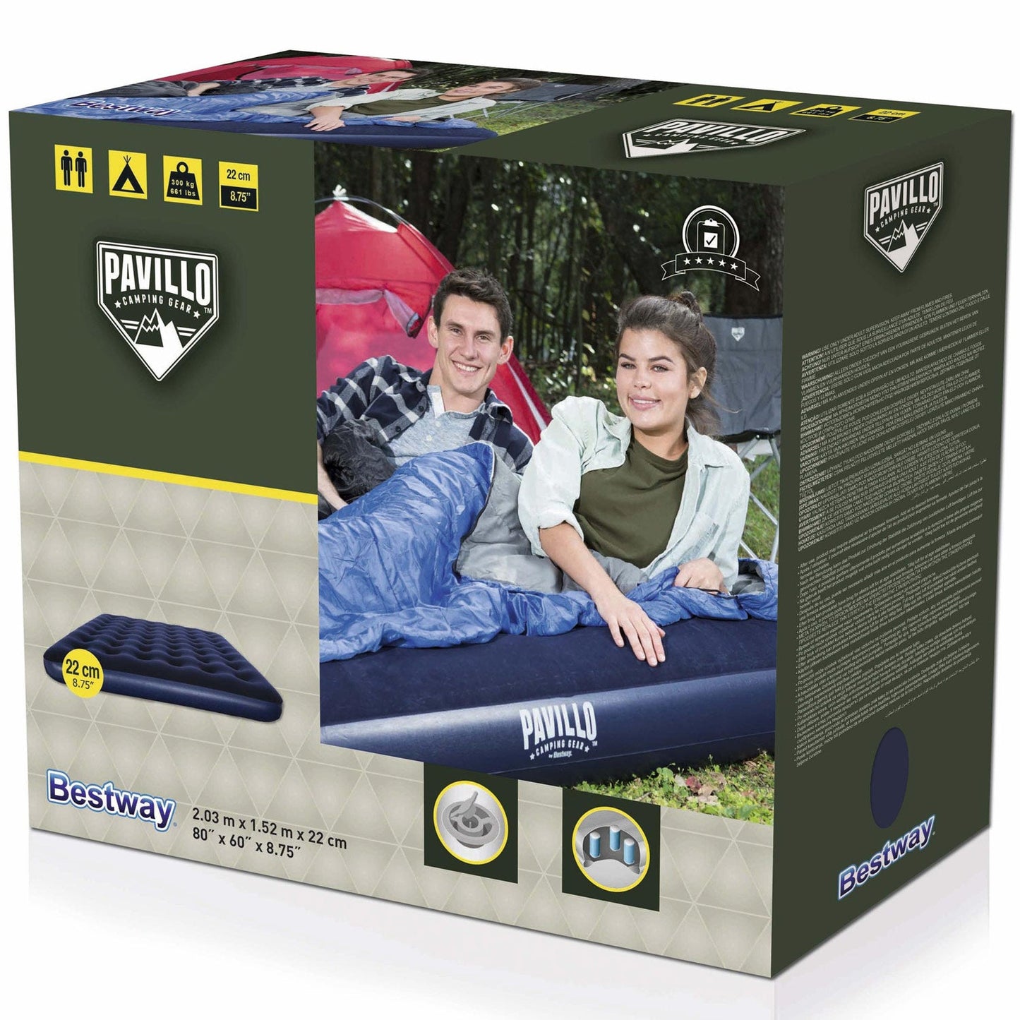 Bestway - Pavillo Luftmadrass 2.03m x 1.52m x 22cm