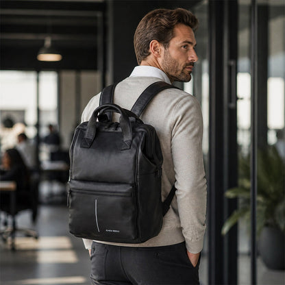 New Rebels Obsidian Tremont Ryggsäck i Läder – Svart
