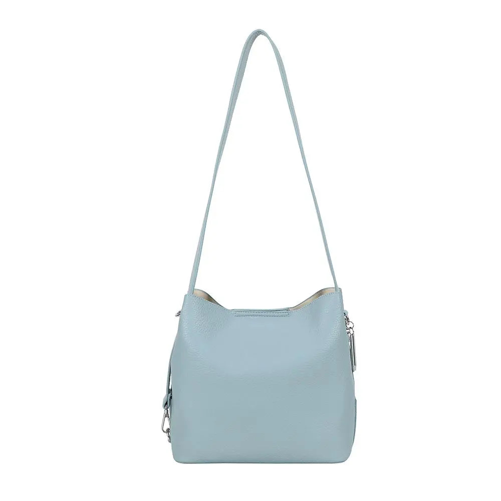 Ulrika Design Bar Zipper - Ljusblå Axelväska 38cm