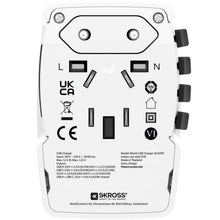 SKROSS  - Världsreseadapter PRO Light USB AC45PD World PD 45W Jordad