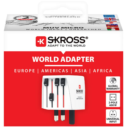 SKROSS - Världsreseadapter MUV Micro Ojordad