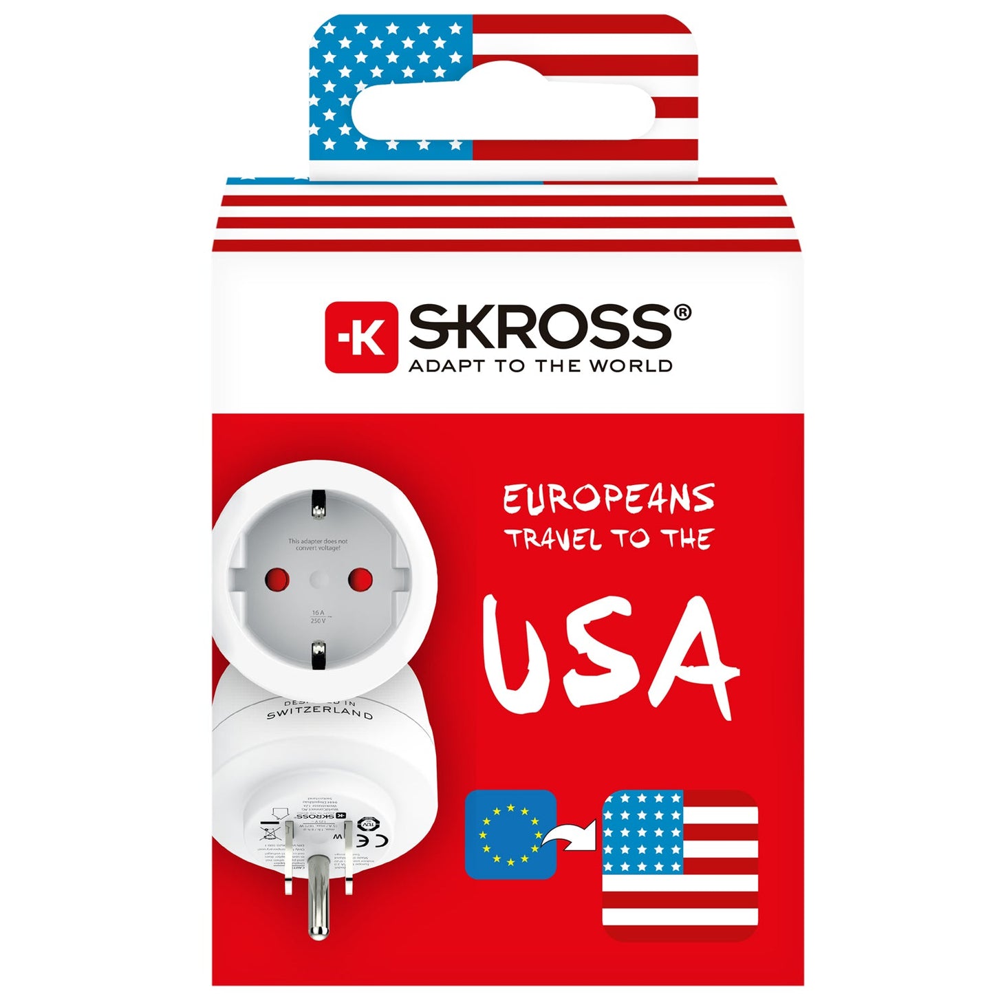 SKROSS - Reseadapter Europa till USA m.fl. Jordad