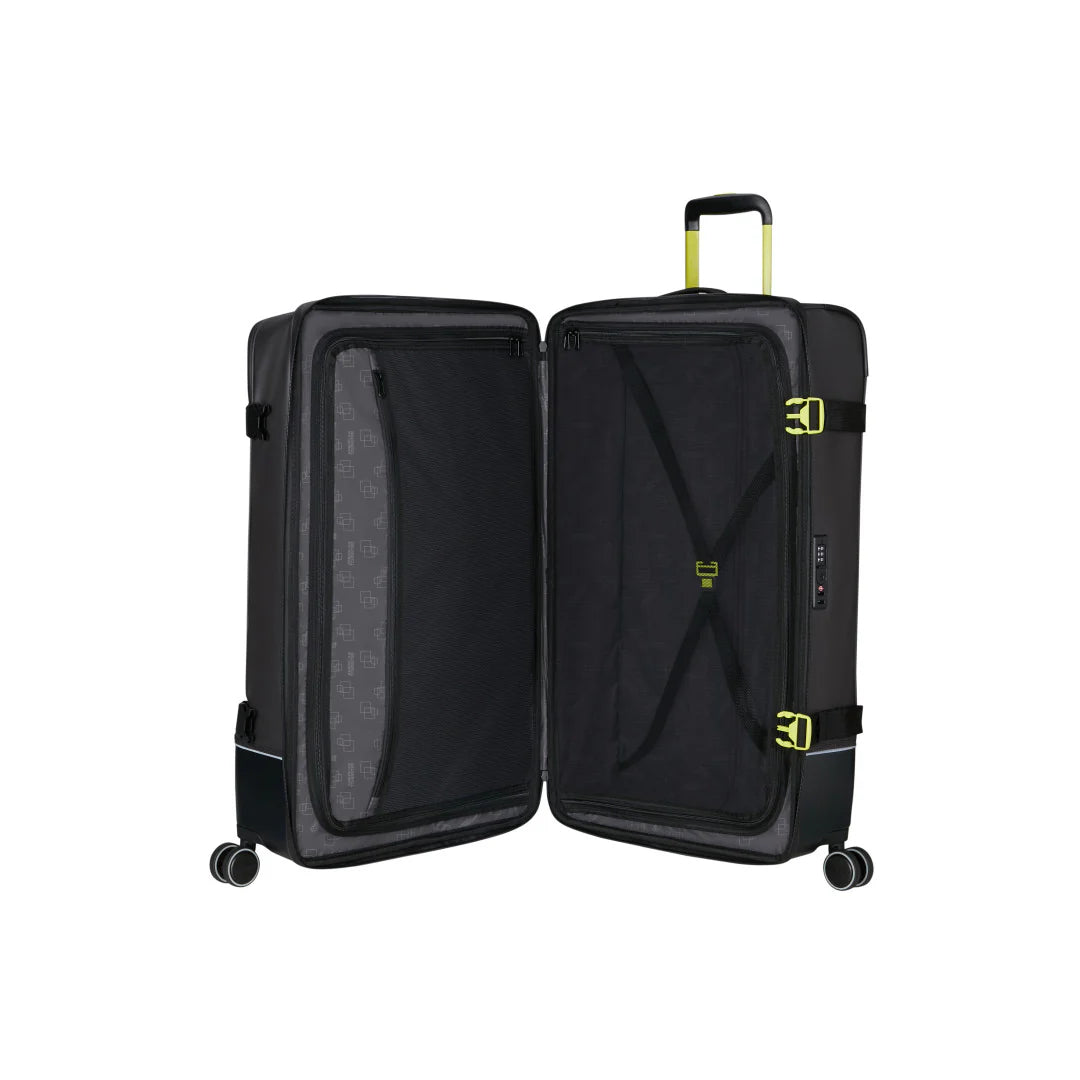 American Tourister Urban Track Spinner L Stor Resväska 79cm – Svart/Lime