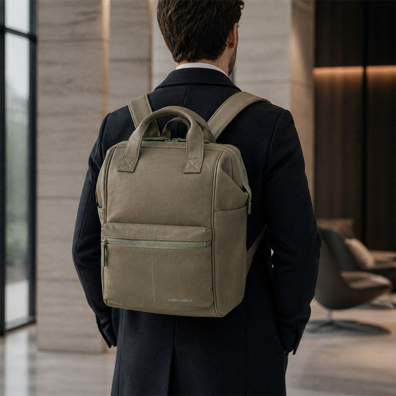 New Rebels Obsidian Tremont Ryggsäck i Läder – Grön