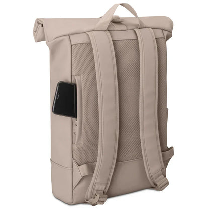 Johnny Urban Harvey rolltop-ryggsäck medium 16" – Beige