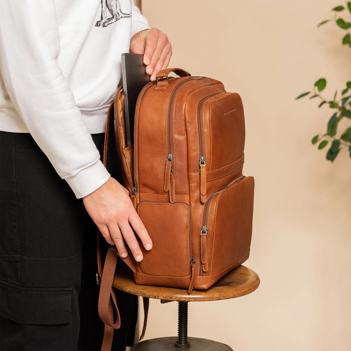 The Chesterfield Brand Lennox Ryggsäck 42cm - Cognac