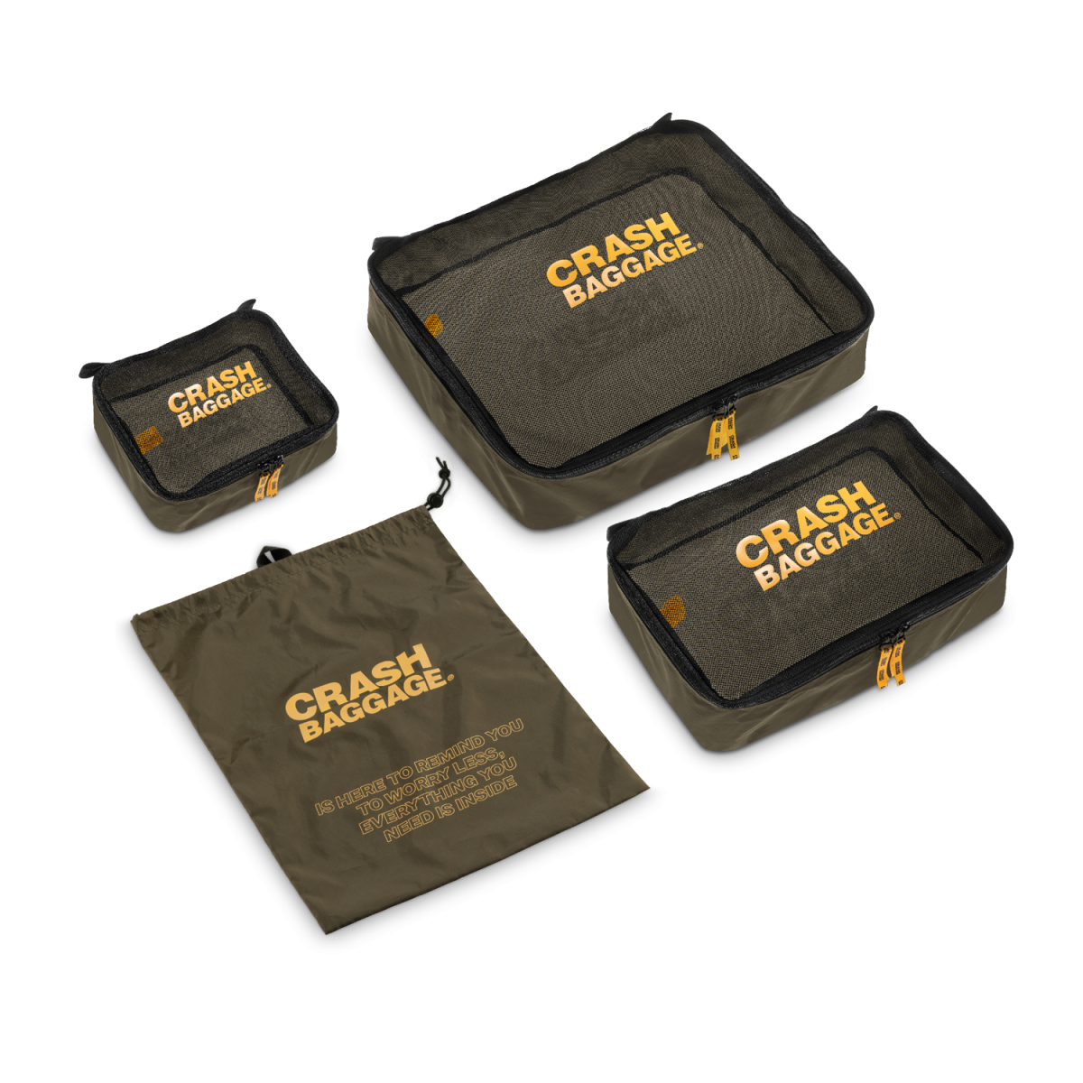 Crash Baggage Easy Life Kit Packningskuber 3-pack Grön