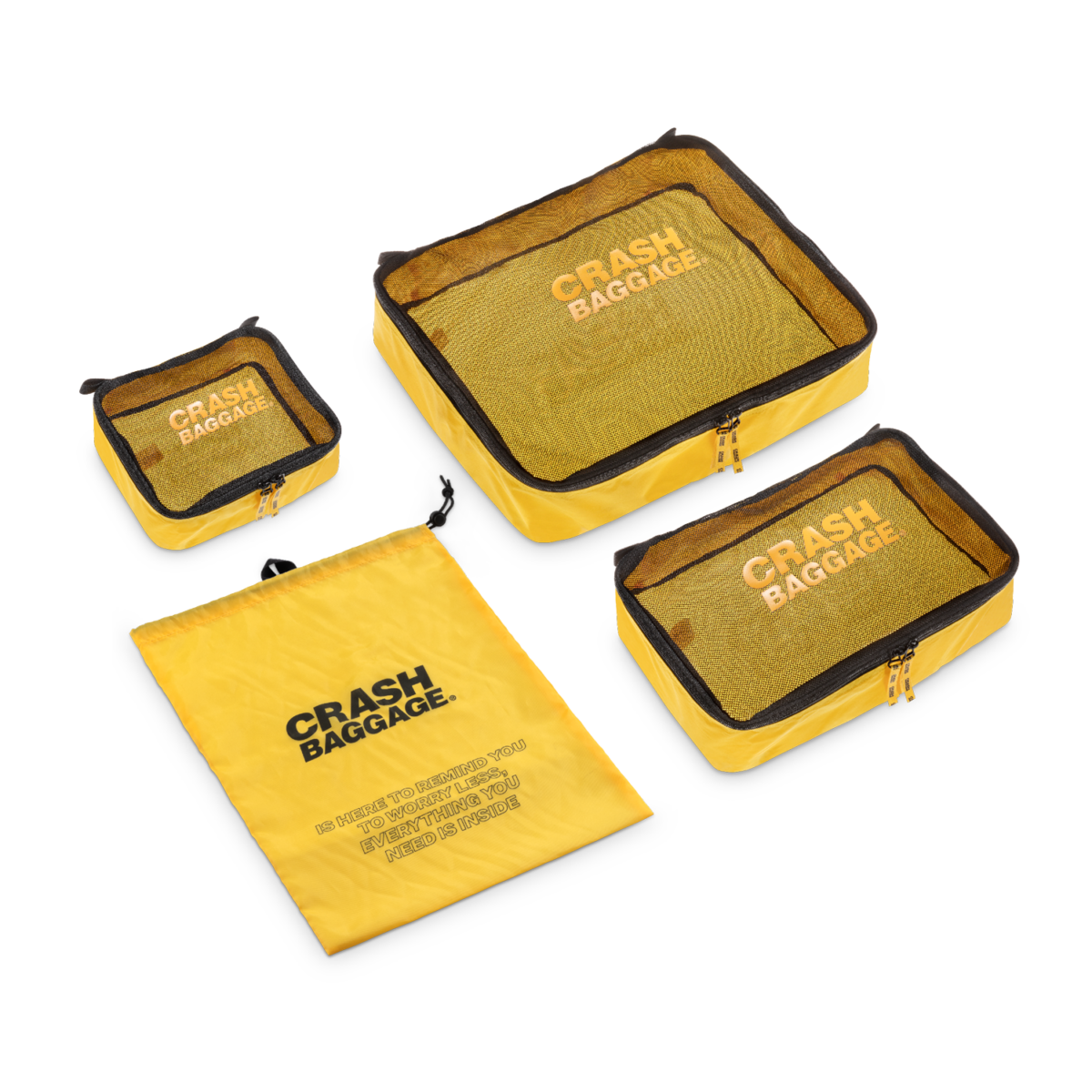 Crash Baggage Easy Life Kit Packningskuber 3-pack Gul