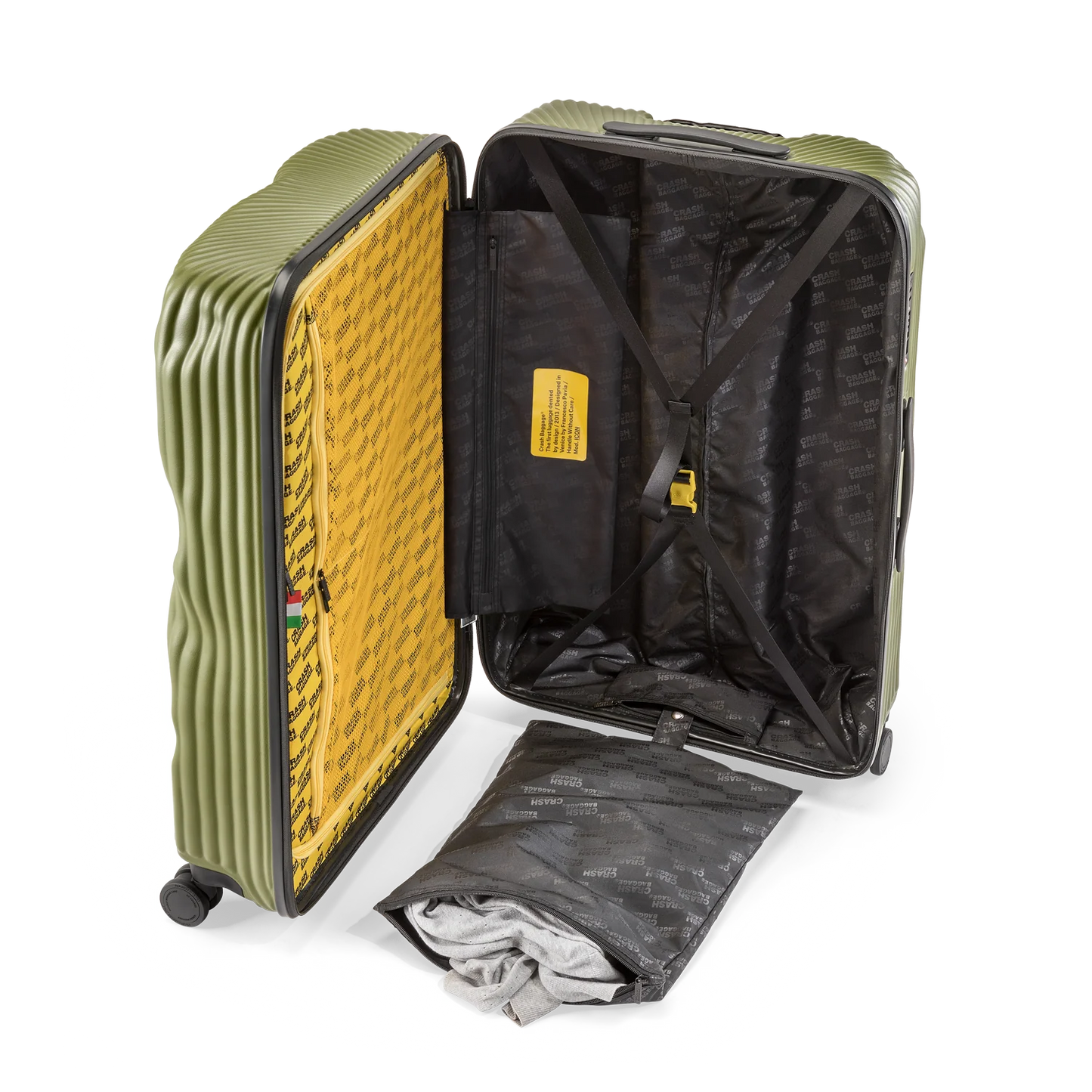 Crash Baggage Stripe Stor resväska 79 cm – Olivgrön