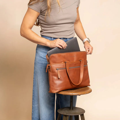 The Chesterfield Brand Elvas Datorväska 16" - Cognac