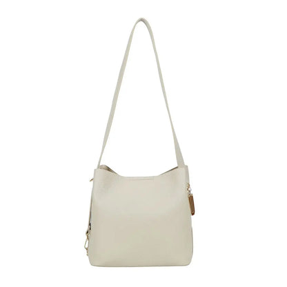 Ulrika Design Bar Zipper - Beige Axelväska 38cm