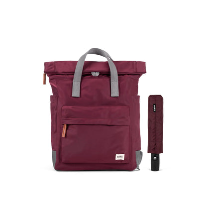 Roka London Bayswater B + Waterloo Ryggsäck 42 cm + Paraply – Plum