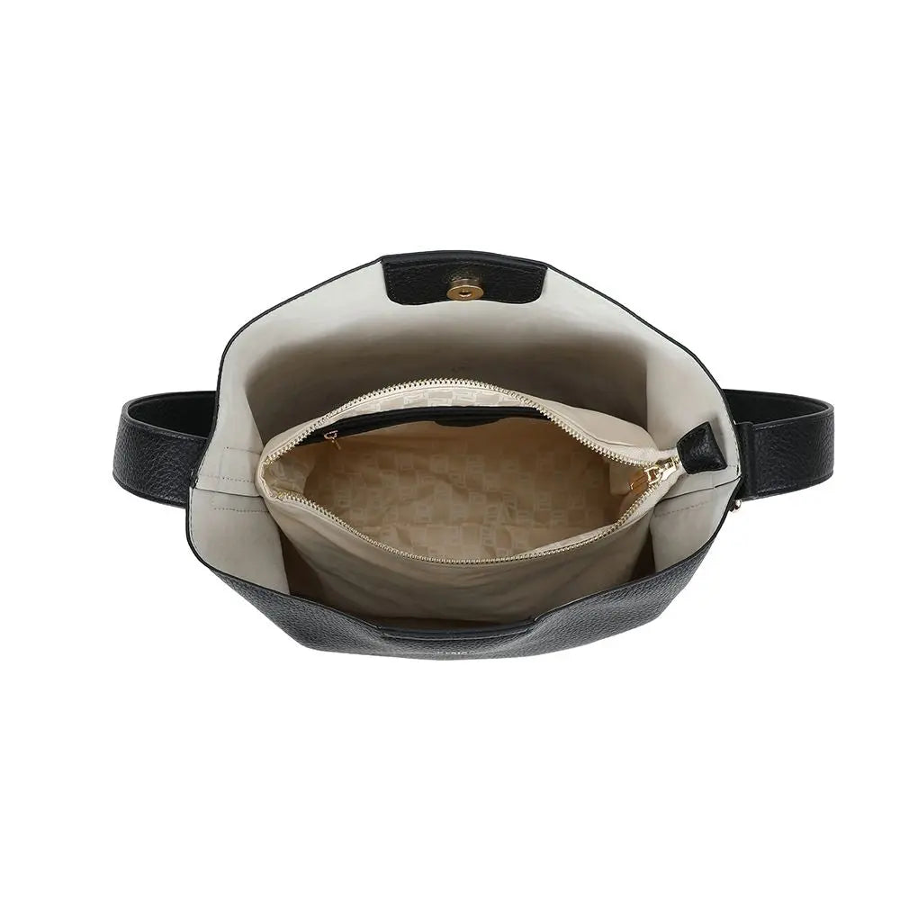 Ulrika Design Bar Zipper - Svart Axelväska 38cm