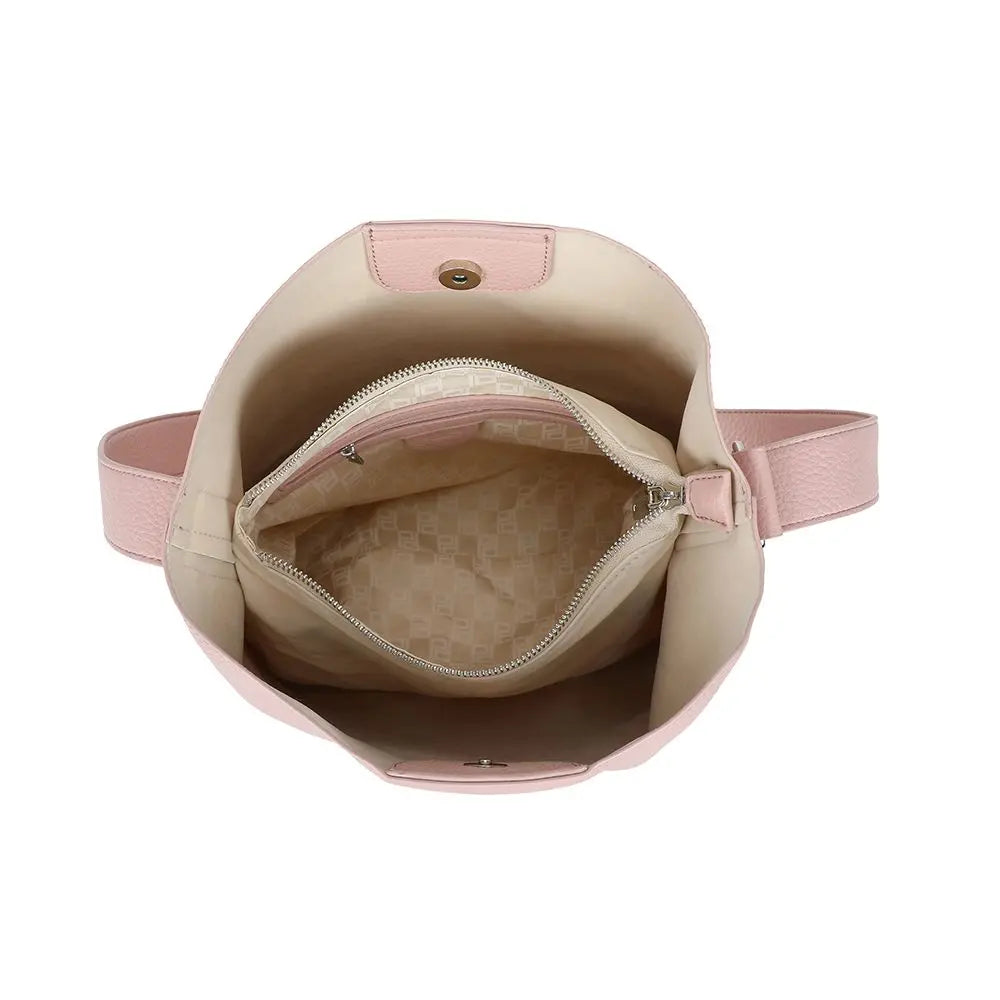 Ulrika Design Bar Zipper - Ljusrosa Axelväska 38cm