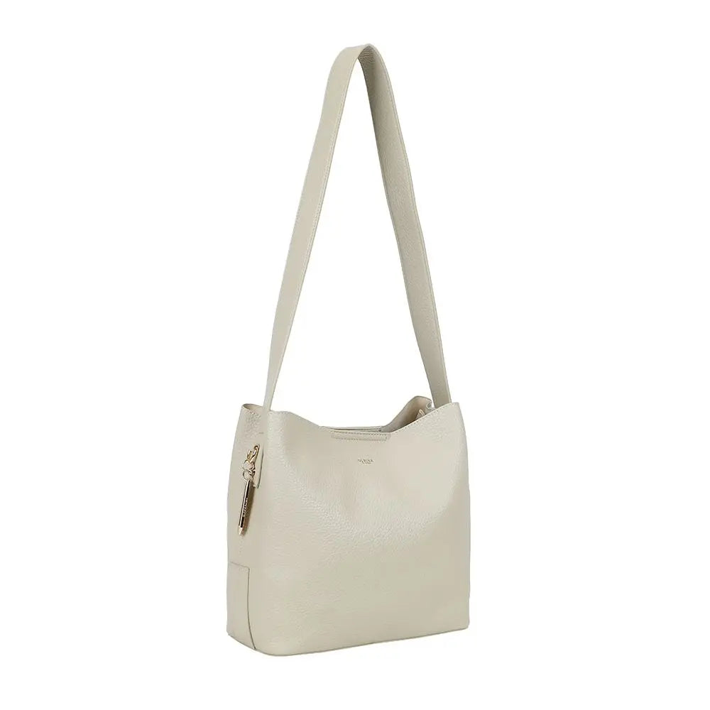 Ulrika Design Bar Zipper - Beige Axelväska 38cm