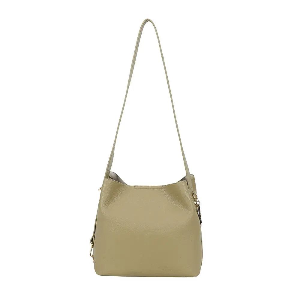 Ulrika Design Bar Zipper - Grön Axelväska 38cm