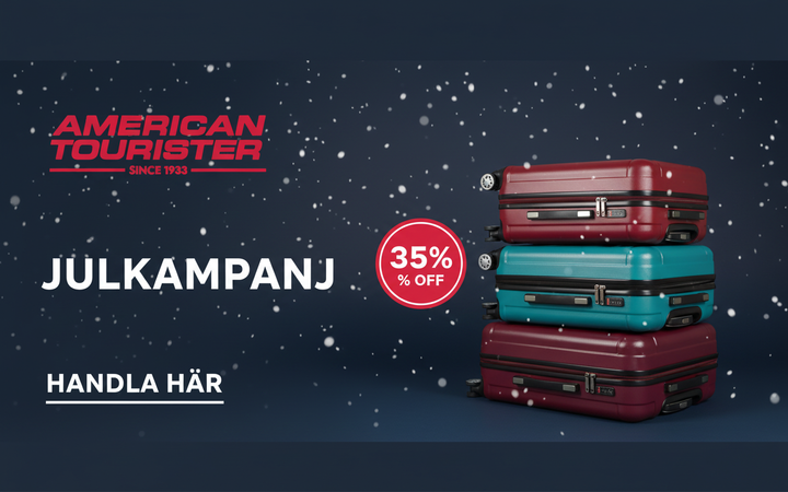 AMERICAN TOURISTER med officiell logotyp