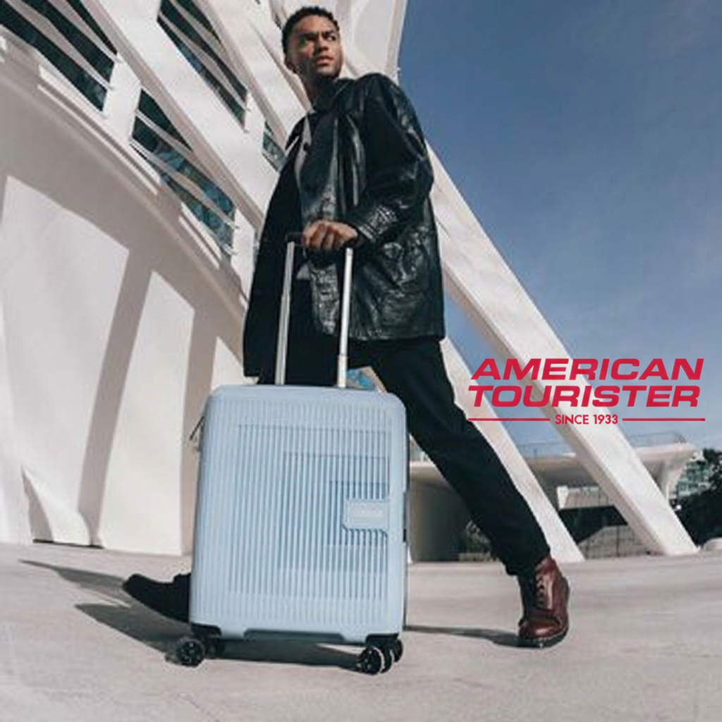 American Tourister urban resväska med logotyp mitten-höger