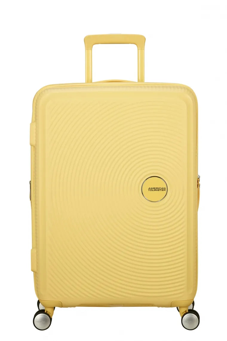 American Tourister Soundbox 67cm Mellanstor Expanderbar Pastel Yellow