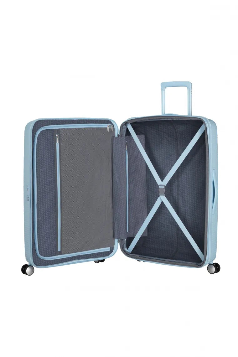American Tourister Soundbox 77cm Stor Expanderbar Pastel Blue