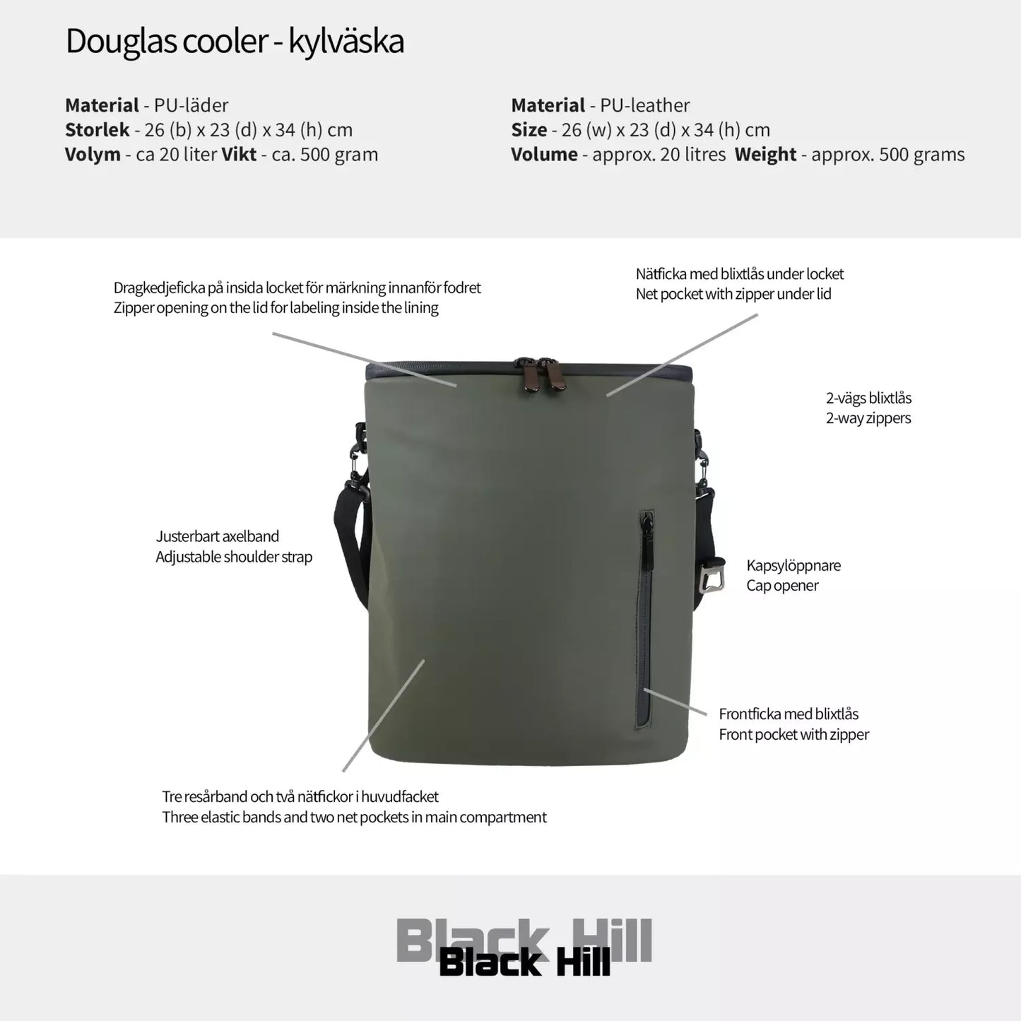 Black Hill Douglas Cooler Kylväska 20L - Svart