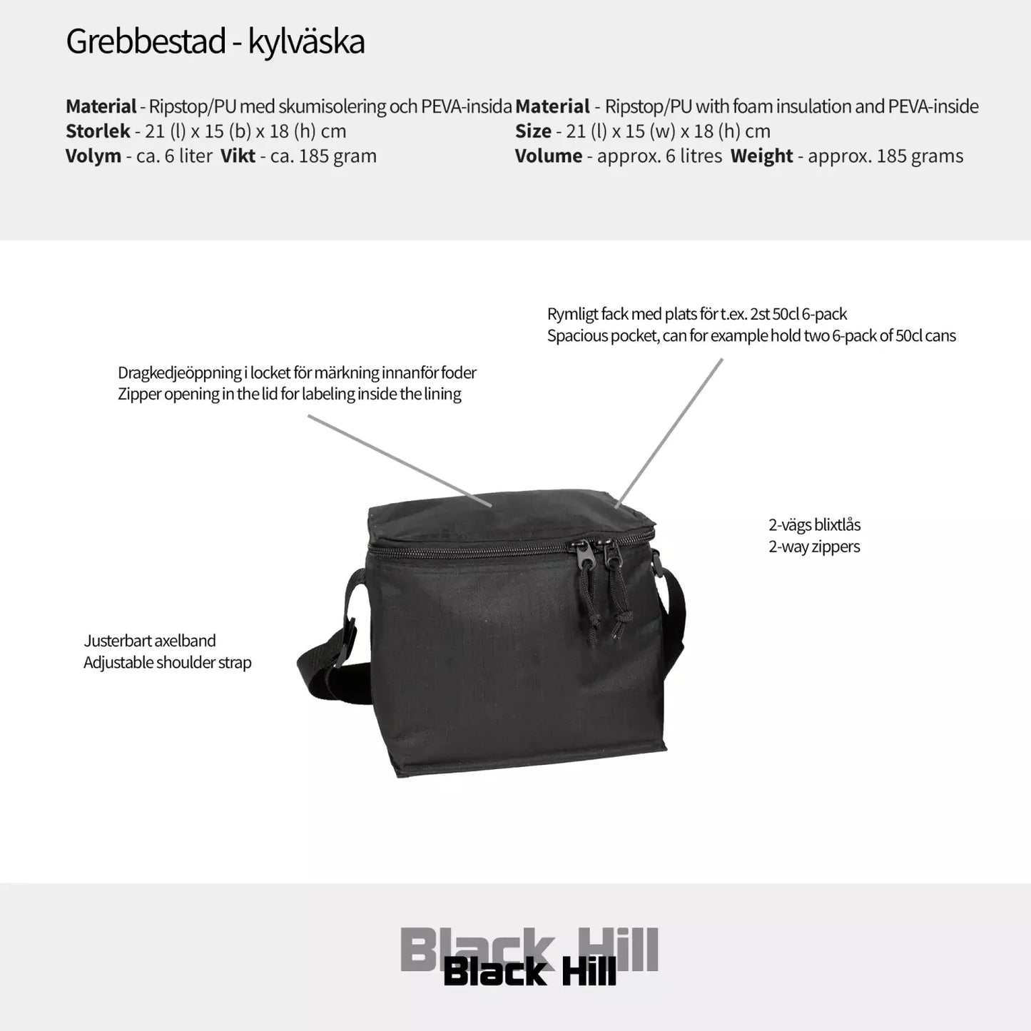 Black Hill Grebbestad – Kylväska 6L - Svart