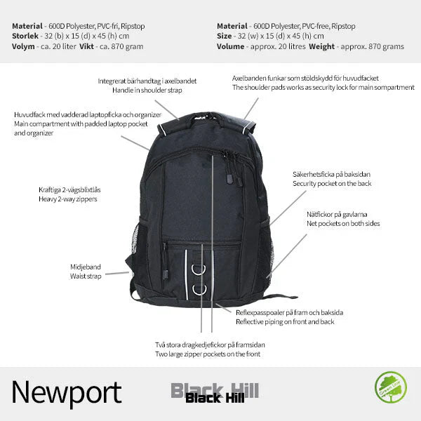 Black Hill Newport Datorryggsäck 15,6"