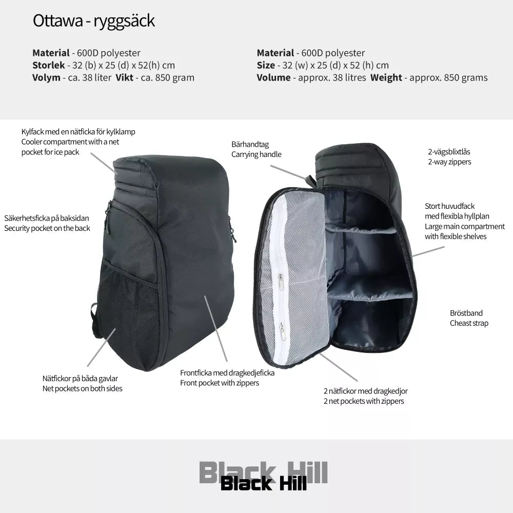 Black Hill Ottawa Kylryggsäck 38L