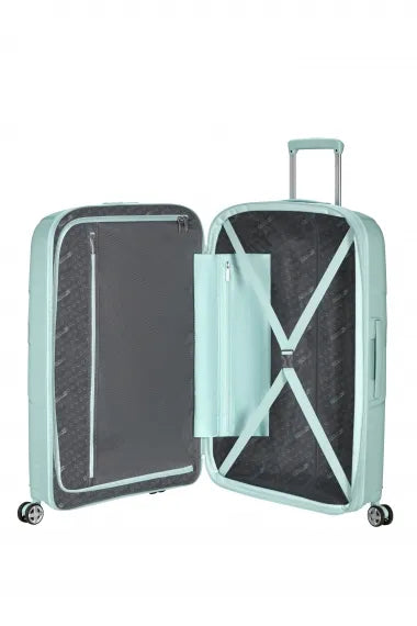 American Tourister Starvibe 77cm Stor Expanderbar Metallic Surf Blue