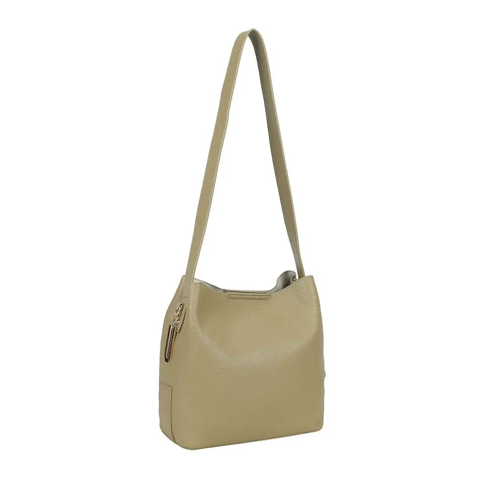 Ulrika Design Bar Zipper - Grön Axelväska 38cm