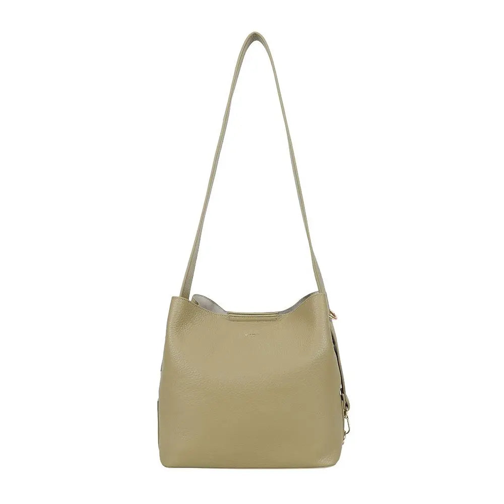 Ulrika Design Bar Zipper - Grön Axelväska 38cm