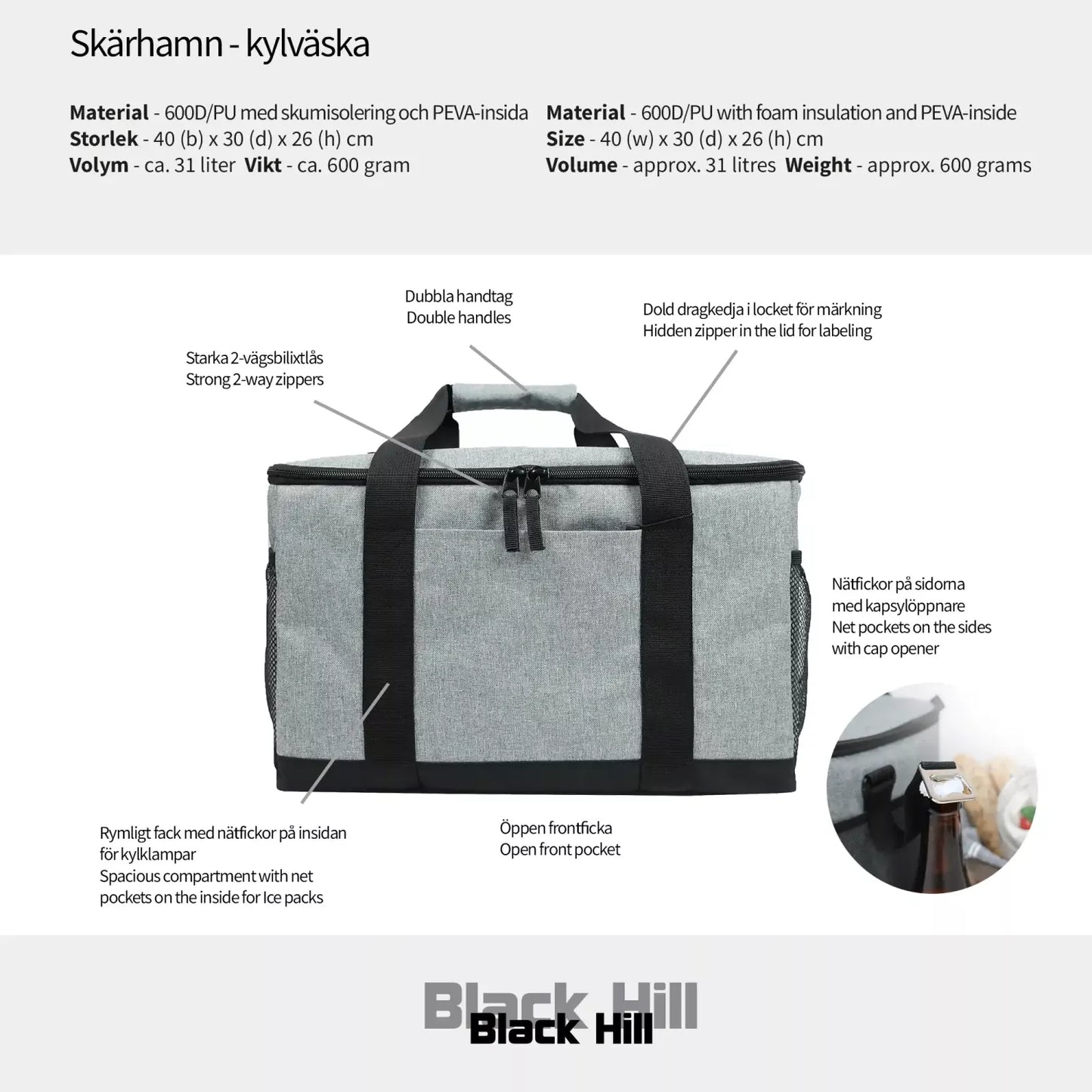 Black Hill Skärhamn – Kylväska 31L - Svart