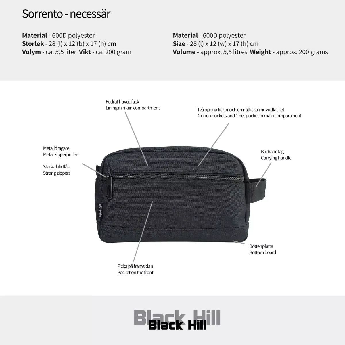 Black Hill Sorrento – Necessär 3,5L - Svart