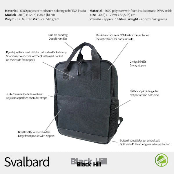 Black Hill Svalbard Kylryggsäck 16L - Svart