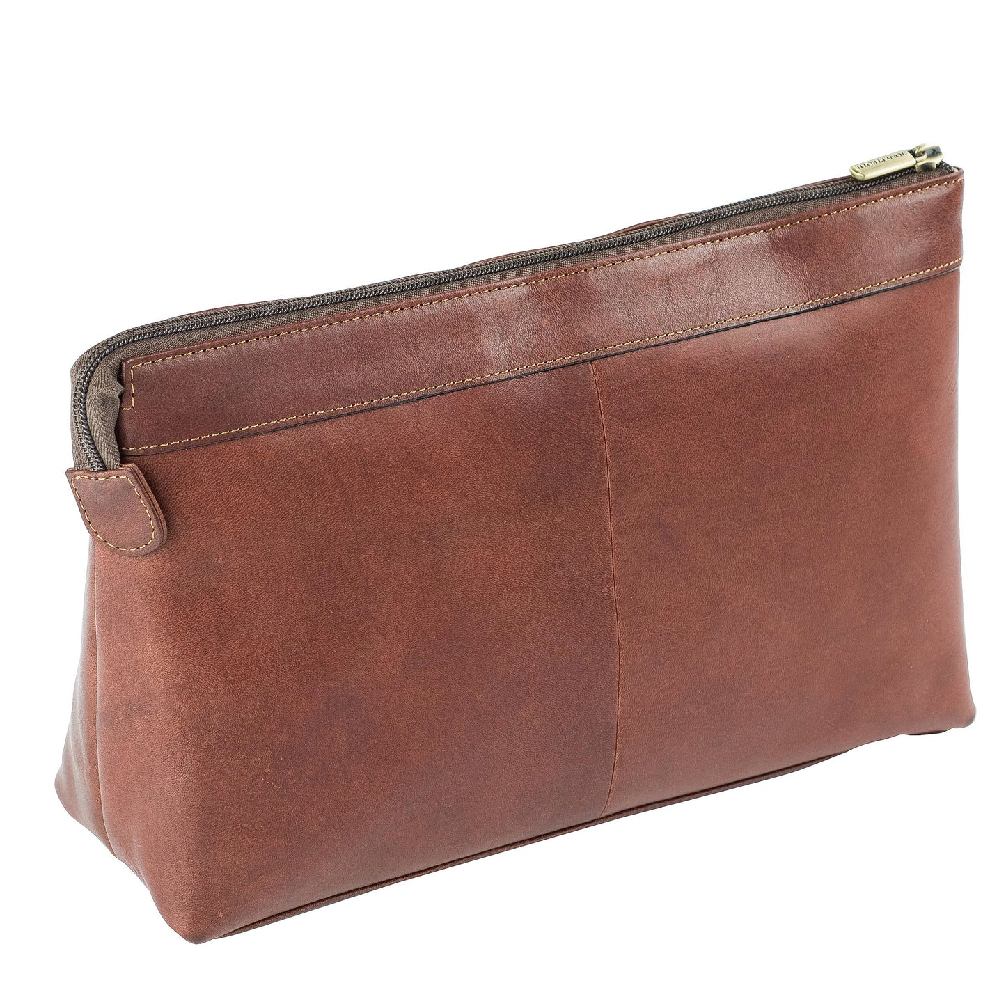 Tony Perotti Vegetale Leather Necessär 27 cm Mörkbrun