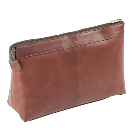 Tony Perotti Vegetale Leather Necessär 27 cm Mörkbrun
