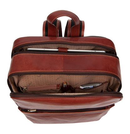 Tony Perotti Vegetale Leather Datorryggsäck 15" Mörkbrun