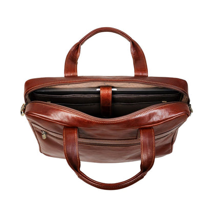 Tony Perotti Vegetale Leather Datorväska 14" Mörkbrun