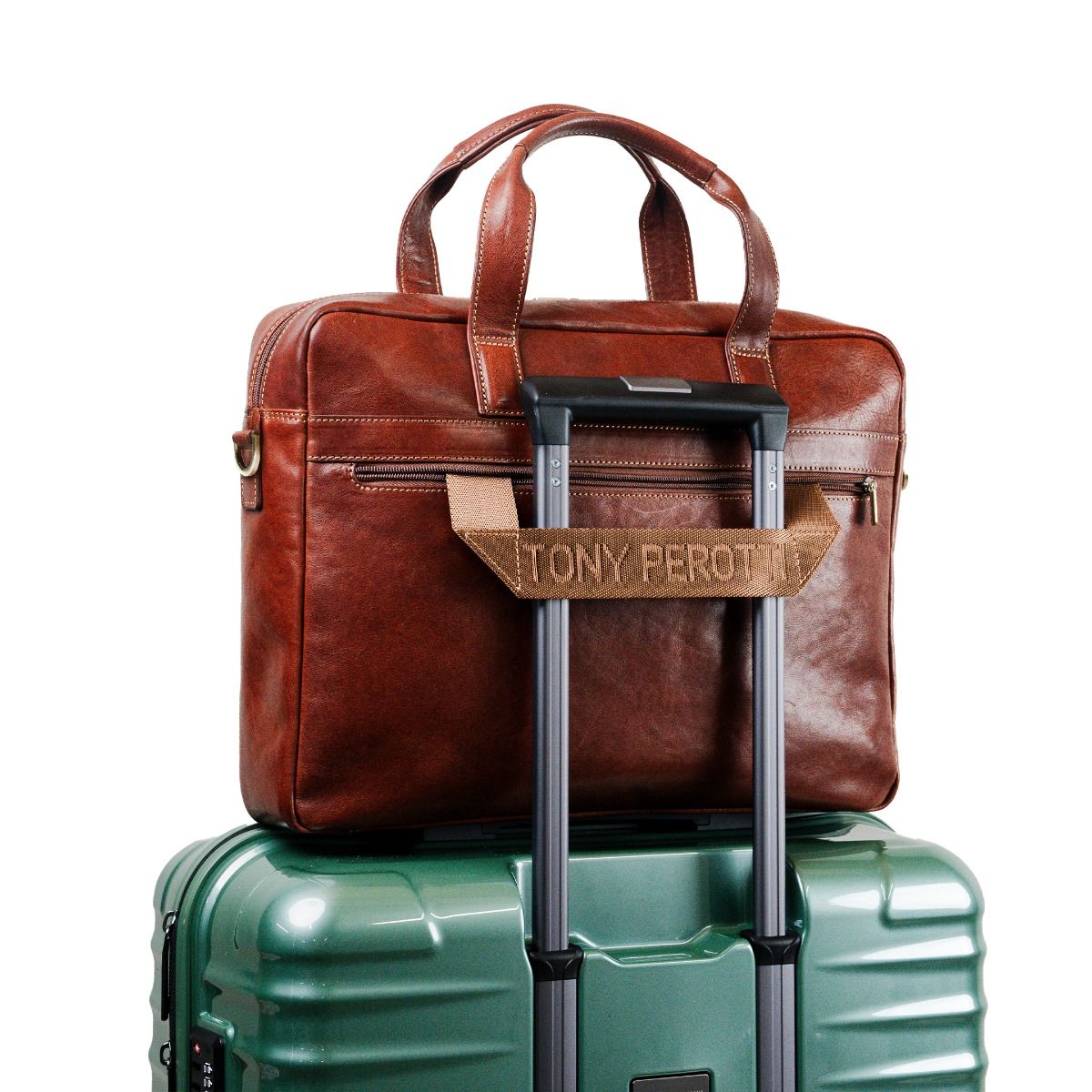 Tony Perotti Vegetale Leather Datorväska 14" Mörkbrun