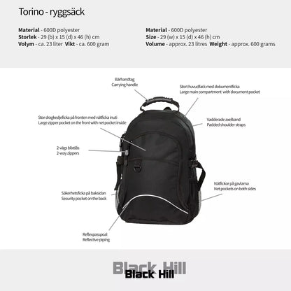 Black Hill Torino Ryggsäck 25L - Marinblå