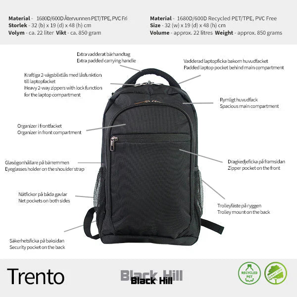 Black Hill Trento Datorryggsäck 15,6"